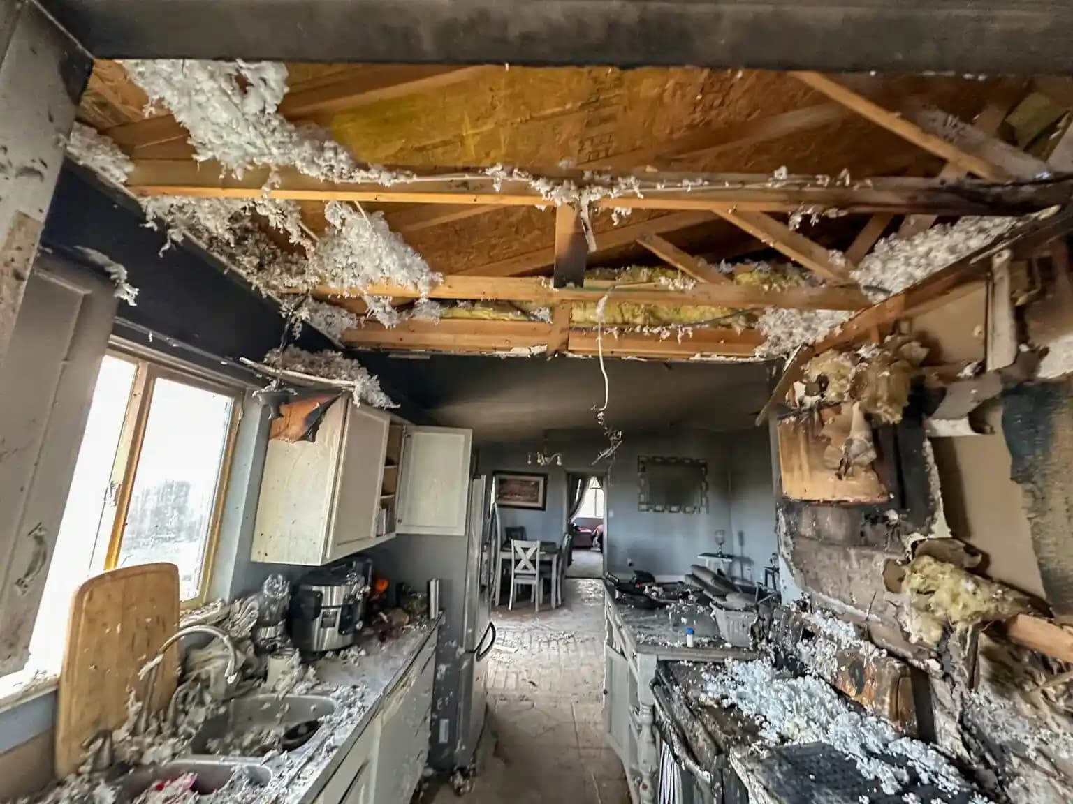 Fire and smoke damage restoration work